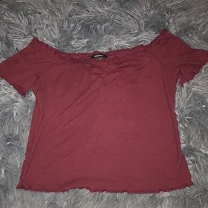 Maroon Off the Shoulder Top
